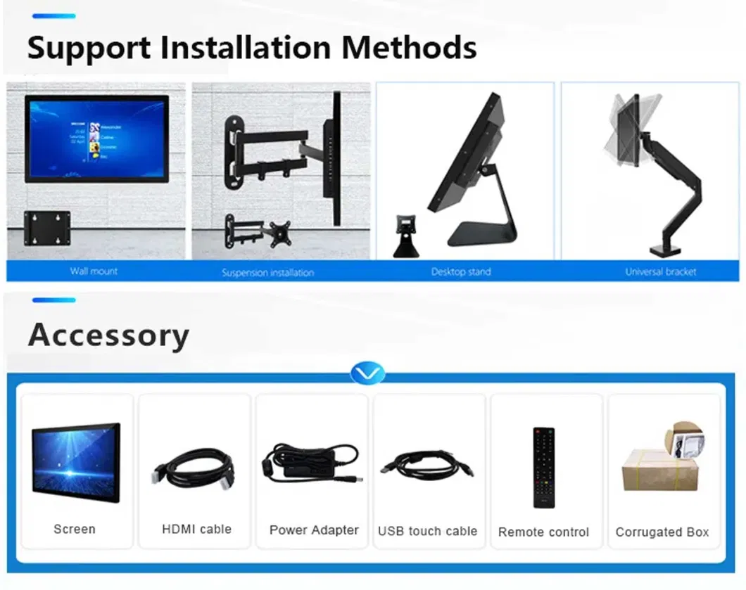 Android Smart TV LCD Screen Advertising Players Digital Signage for Wall Mount