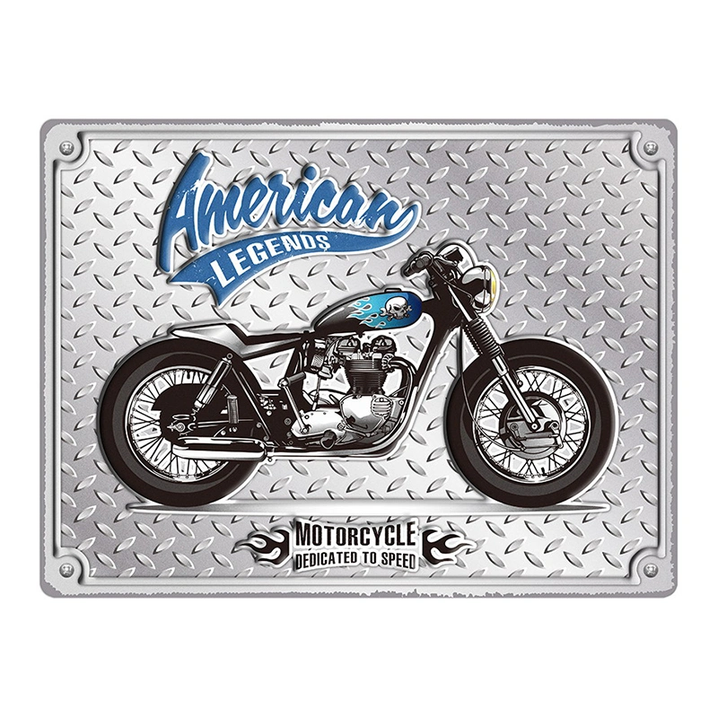 Embossed Stamping Souvenir Aluminum Decorative Motorcycle Metal Tin Signs for Home Decoration Iron Wall Hanging