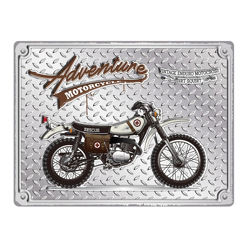 Embossed Stamping Souvenir Aluminum Decorative Motorcycle Metal Tin Signs for Home Decoration Iron Wall Hanging