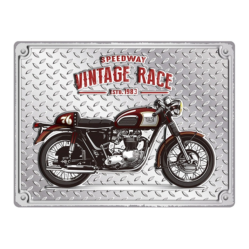 Embossed Stamping Souvenir Aluminum Decorative Motorcycle Metal Tin Signs for Home Decoration Iron Wall Hanging