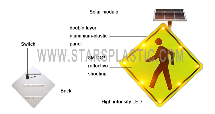 Solar Traffic LED Aluminum Road Sign Stand Board Size Safety Custom Reflective and Meanings Signs Boards Manufacturers