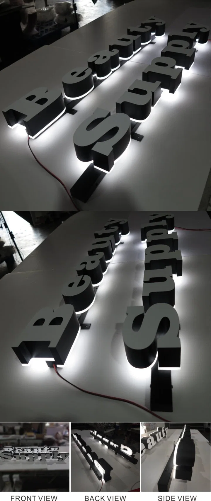 Customized Size Storefront Backlit LED Channel Letter Sign with Light