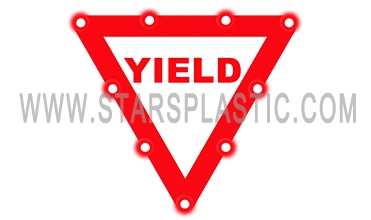 OEM Traffic Warning LED Sign Directional Edge Lit Reflective Road Yield Sign