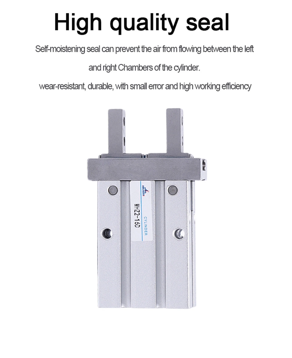 Angular Guide MHz2 Series Pneumatic Cylinder Double Acting Air Compress Finger Cylinder with Parallel Gripper