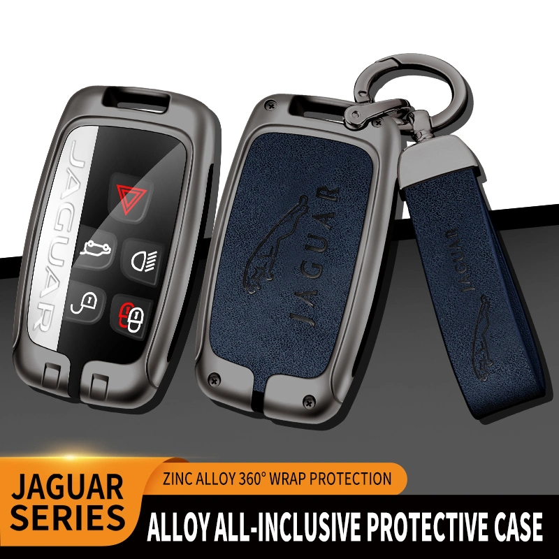 Car Logo Leather Zinc Alloy TPU Car Key Case for Jaguar