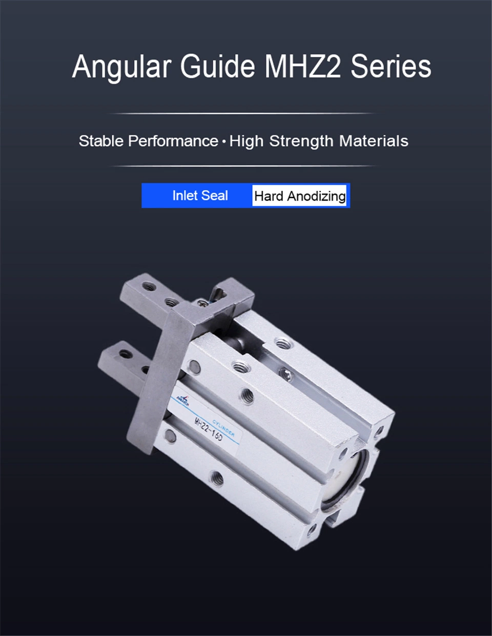 Angular Guide MHz2 Series Pneumatic Cylinder Double Acting Air Compress Finger Cylinder with Parallel Gripper