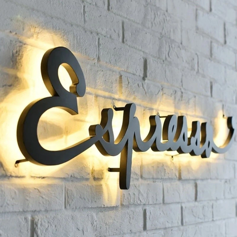 Outdoor Light Sign Store Luninous Signage Stainless Steel Acrylic 3D Backlight Logo LED Letter