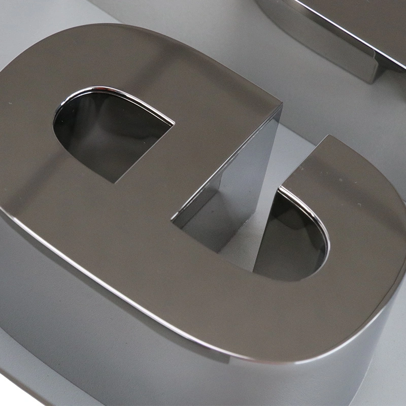 Silver 3D Stainless Steel Alphabet Sign Mirror Metal Wall Sign Custom Letter