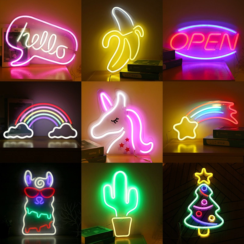 Customized Wedding Decorative Christmas Hat Shaped LED Neon Lights Sign