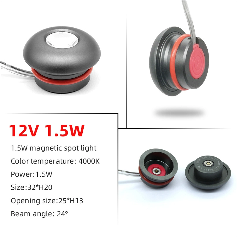 1.5W Mini Magnetic Point Light Source Spotlight for LED Under Cabinet Lighting