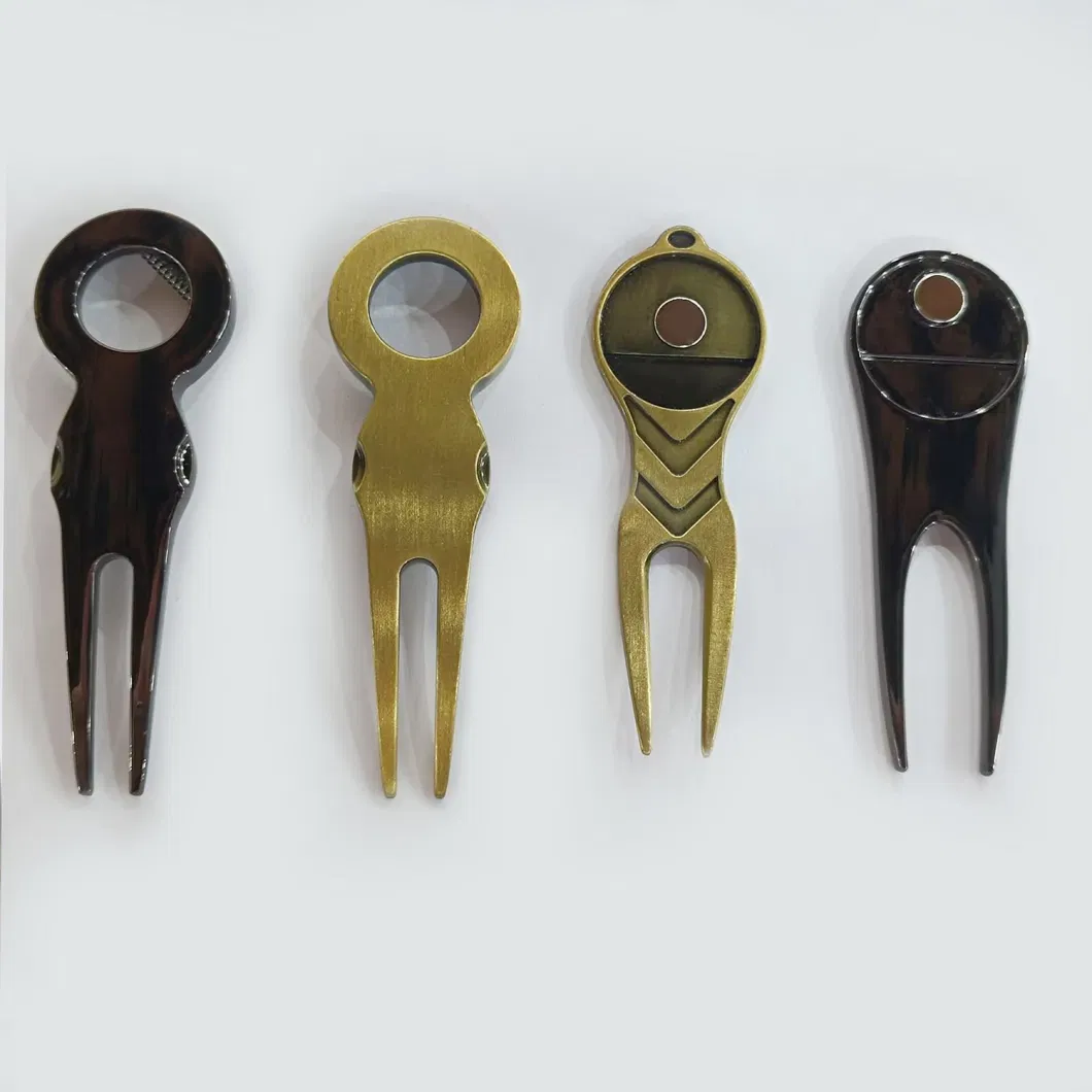 Manufacturers China with Antique Gold Metal Plate Promotion Custom Divot Tool Golf Pitch Mark Repairers