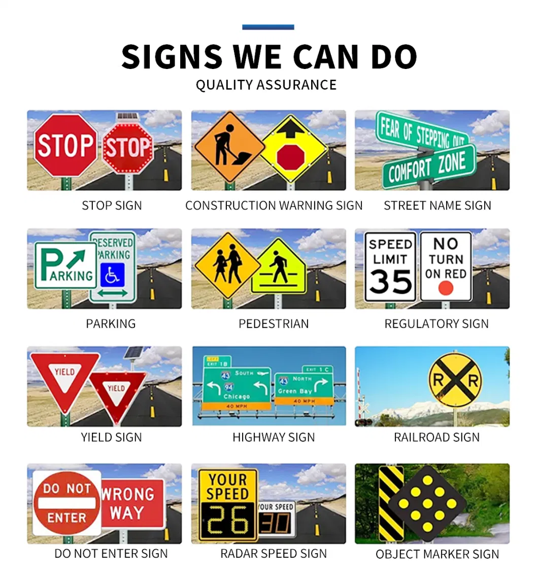 Construction Work Sign Standard Warning Traffic Custom Reflective Tape Roll up Signs