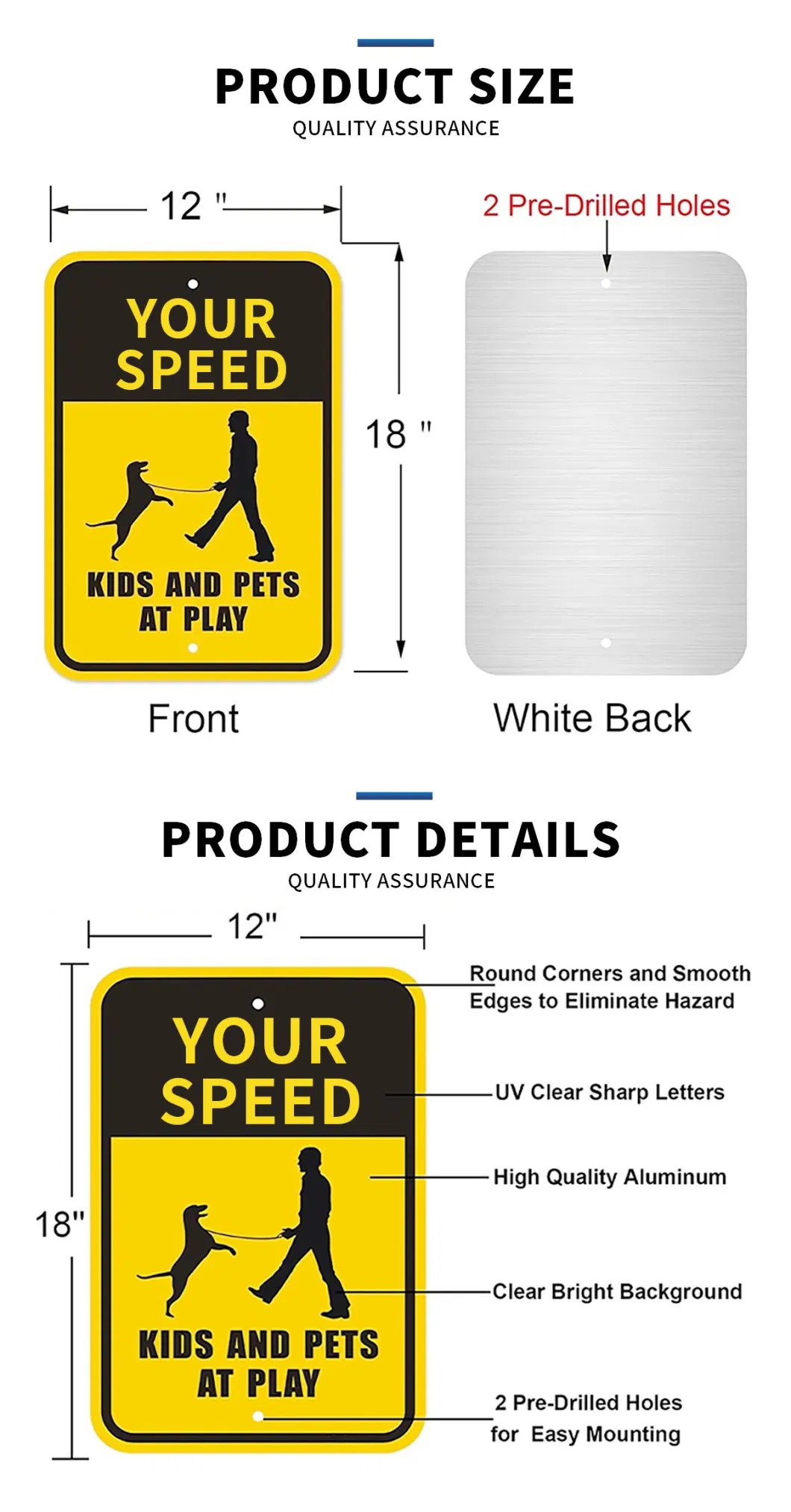 Customizable Aluminum Street Outdoor Traffic Signs Road Safety Signs