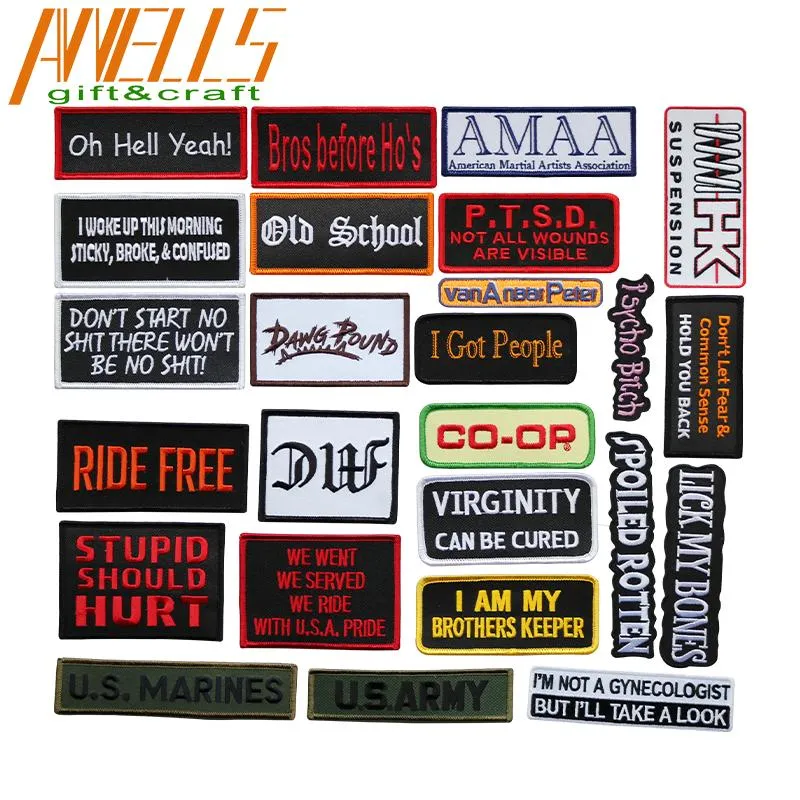 Wholesale Embroidered Sew-on Iron-on Large Jacket Biker Amendment Animal Blank Cancer Christian Patches for Hats and Clothing