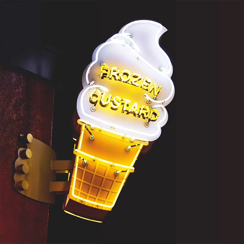 LED Illuminated Letter Huge Ice Cream Flexible Neon Signs for Indoor Outdoor Multi-Color Silicon Flex Neon Letters