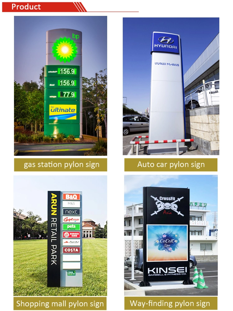 Illuminated LED Pylon Sign Petrol Filling Station Pole Signs &amp; Pylon Signs