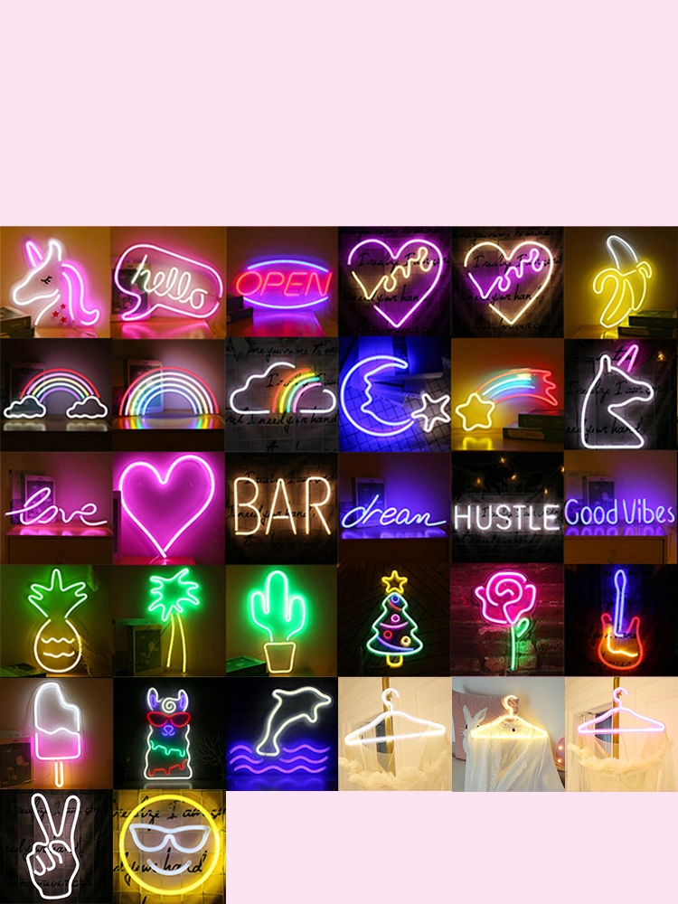 Customized Wedding Decorative Christmas Hat Shaped LED Neon Lights Sign