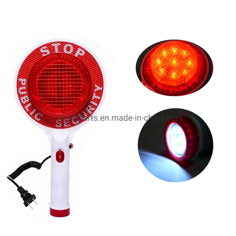 Roadway Displays Construction Traffic Control Flashing LED Hand Held Stop Sign