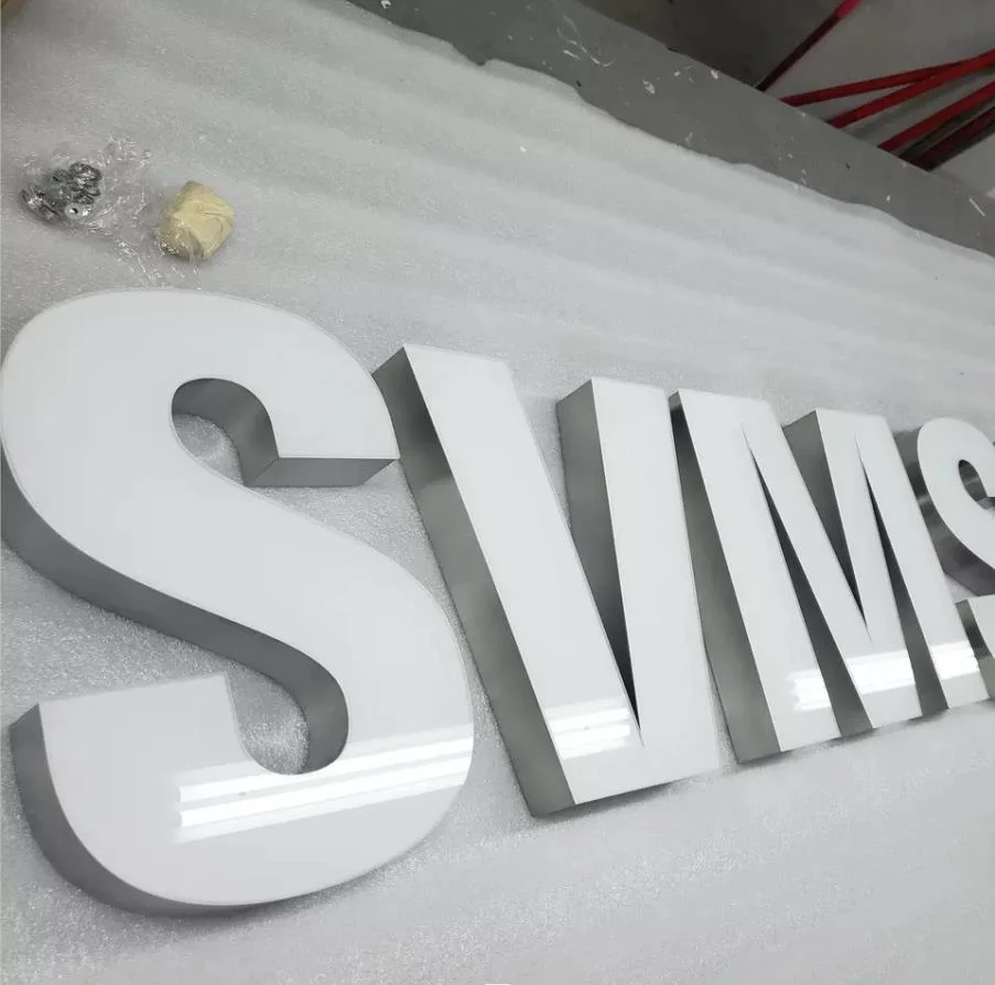 Outdoor Stainless Steel LED Advertising Luminous Letters 3D Store Front Business Logo Sign Light Display