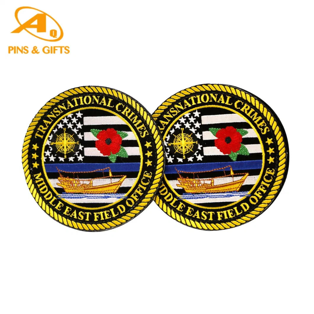 Wholesale Custom Embroidered Metal Military 3D Gold Auto Pin Badge National/Party/Army PVC/Plastic/Woven/Rubber Embroidery Clothing ABS Car Emblems