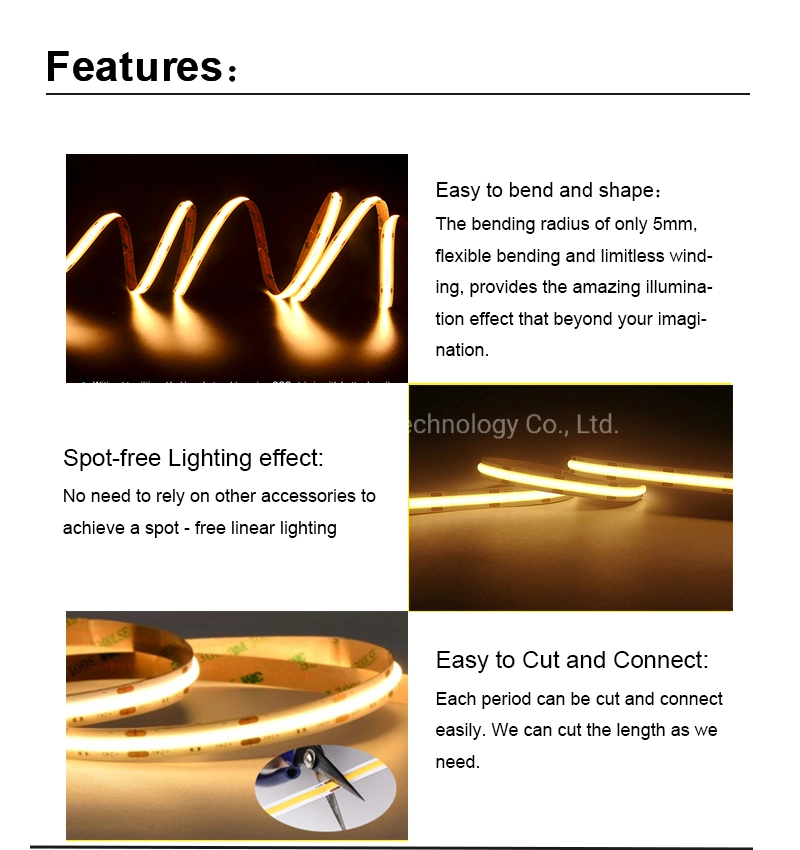 Linear COB LED Strip Lights Indoor Outdoor