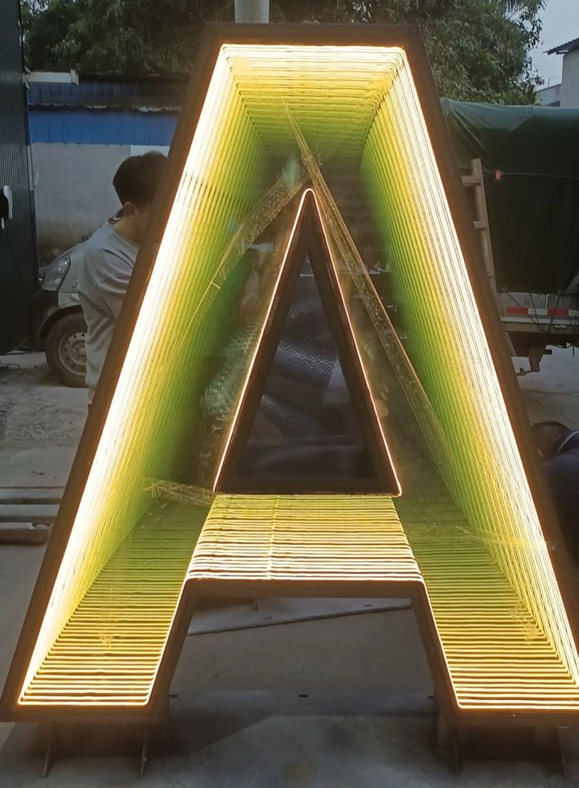 Infinite Tunnel LED Letter Sign Board Outdoor 3D LED Big Letters