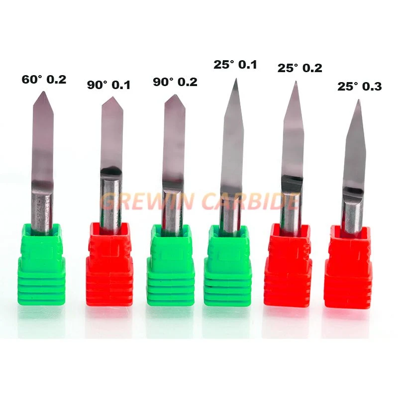 Gw Carbide Three-Faces CNC Engraving Tool Pyramid CNC Router Bits for Stone Jade Wood Mini Word Milling Cutters for Advertising Industry