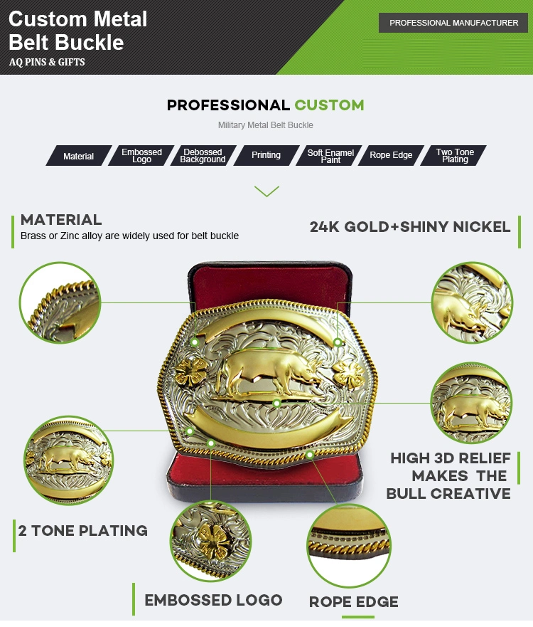 Custom Fashion Design 3D Logo Metal Crafts Gold Military Usn Crafts for Promotional (belt-48)