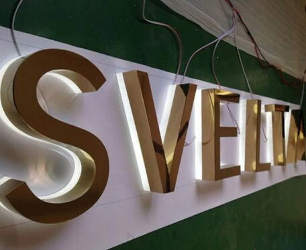 Exterior Back Lit Aluminum LED Metal Halo Lit Channel Letters Sign