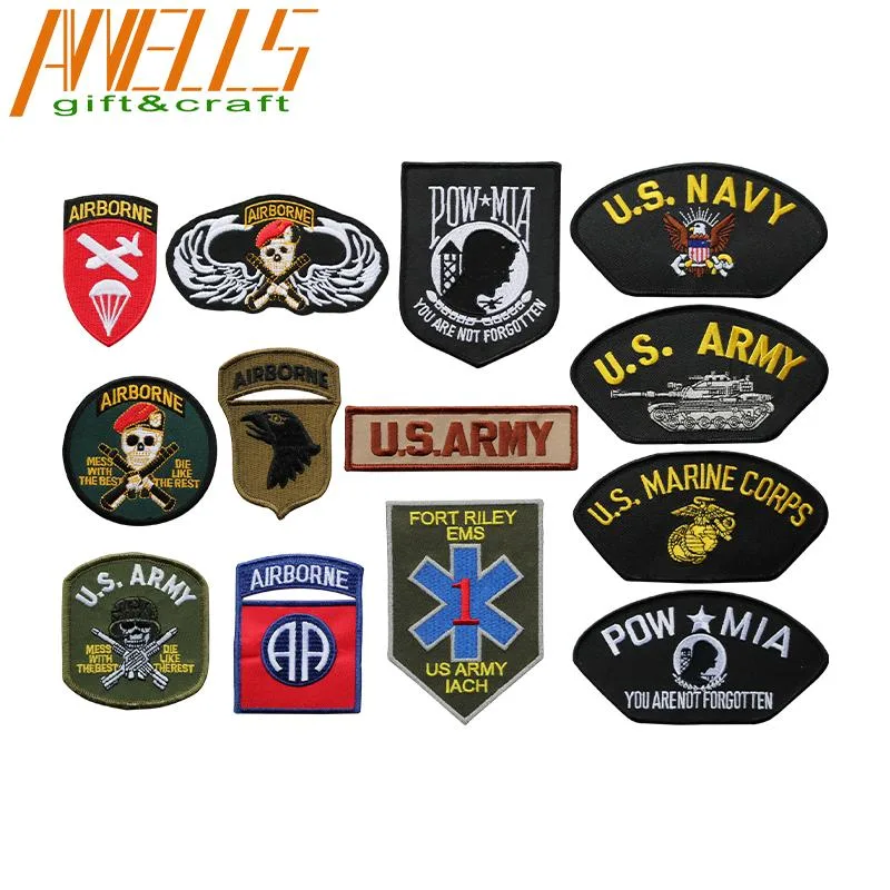 Large Custom Personalised Alphabet 3D Cool Back Blank Black Rocker Embroidered Badges Patches for Embroidery Wholesale