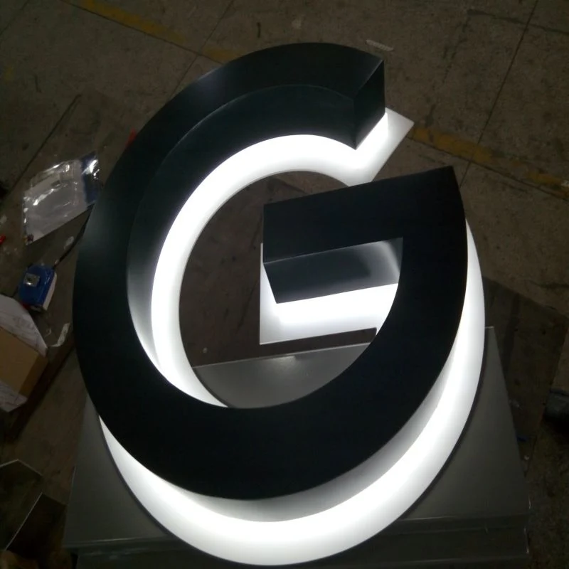 Exterior Back Lit Aluminum LED Metal Halo Lit Channel Letters Sign