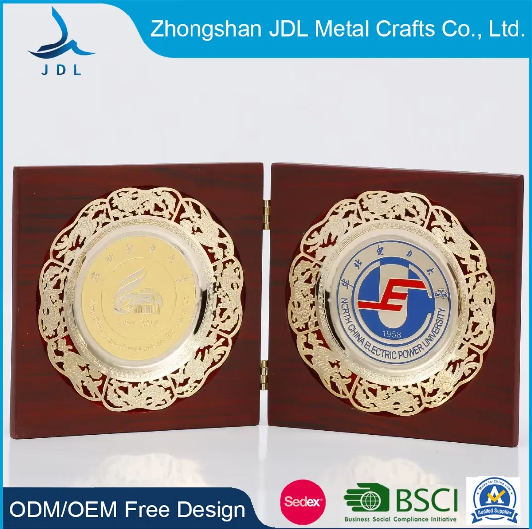 China Hot Sale Decorative Gold Metal 3D Embossed USA National Souvenir Plates Customize Plaque Home Decoration