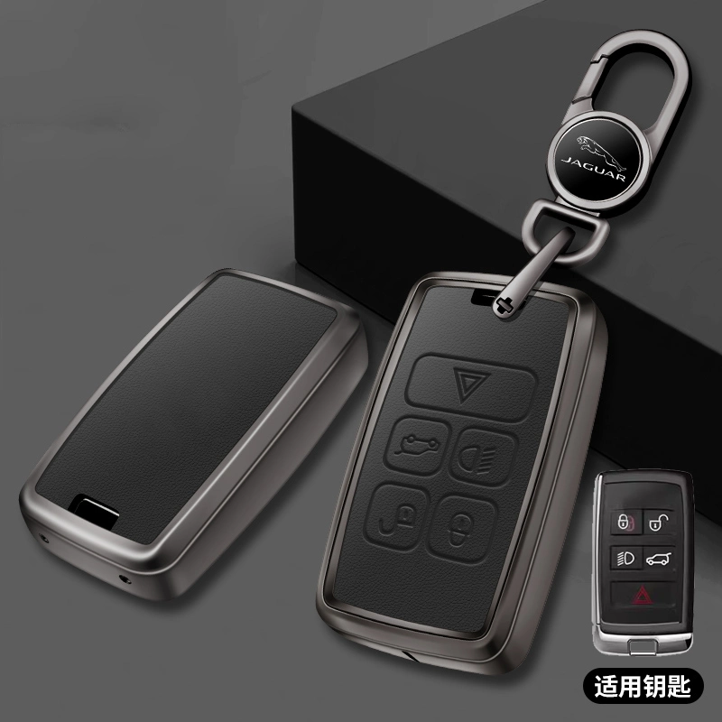 Replacement Remote Keyless Metal Leather Fob Car Key Case Shell for Jaguar