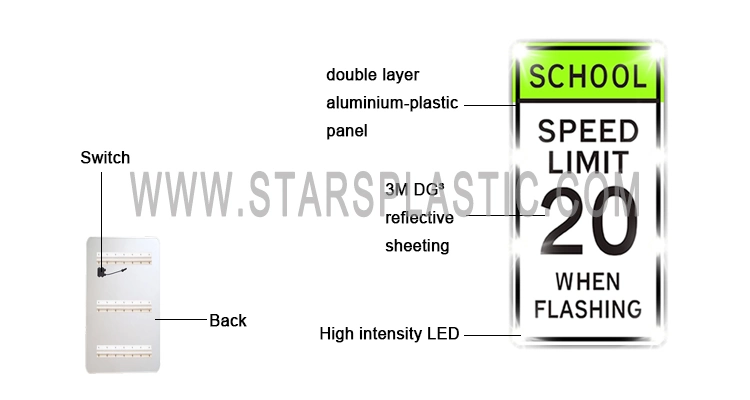 OEM Traffic Warning Directional Sign Edge Lit Reflective Road School Speed Limit Sign