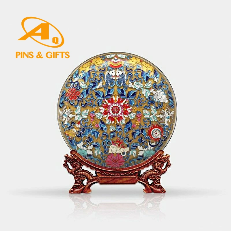 Wholesale OEM Hand Parinting Polyresin Souvenir Home Decoration Multiplate Plate Souvenir Wood Wooden Plaque