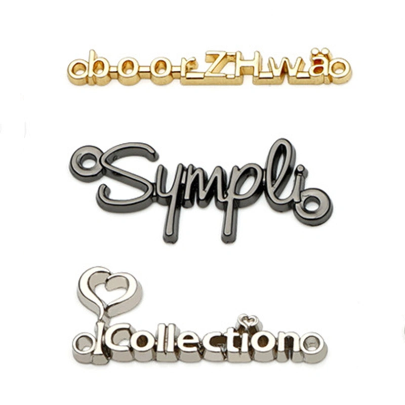 Metal Zinc Alloy Logo Custom Clothing Nameplate Bag Tag Sign