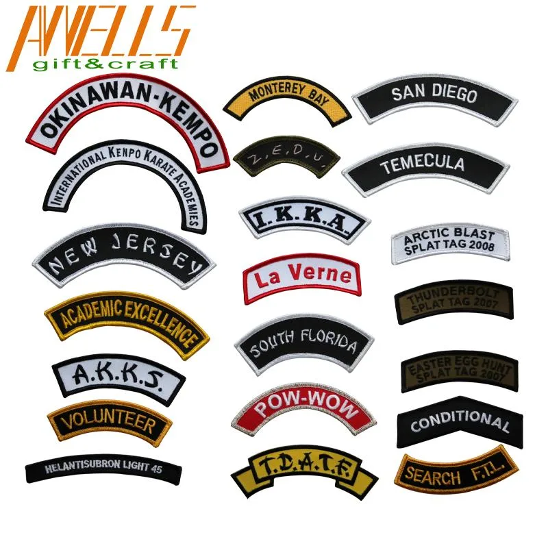 Large Custom Personalised Alphabet 3D Cool Back Blank Black Rocker Embroidered Badges Patches for Embroidery Wholesale