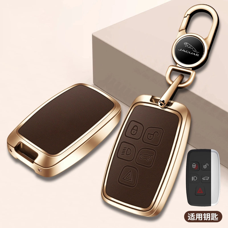 Factory Directly Sale Car Key Case Protective Remote Key Metal Leather for Jaguar