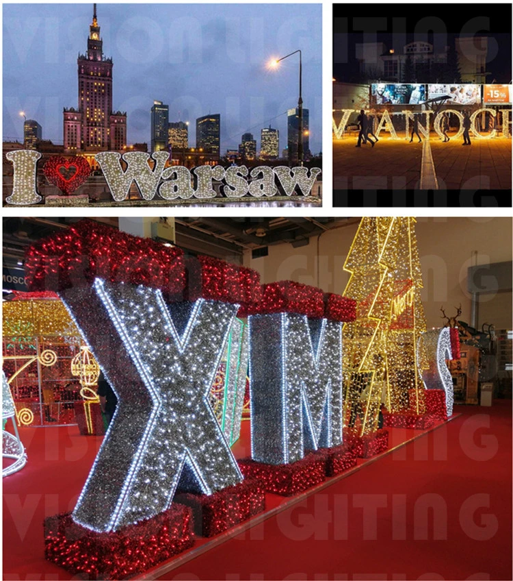 Large Outdoor 3D Christmas Figure Motif Lights Mexico Sign