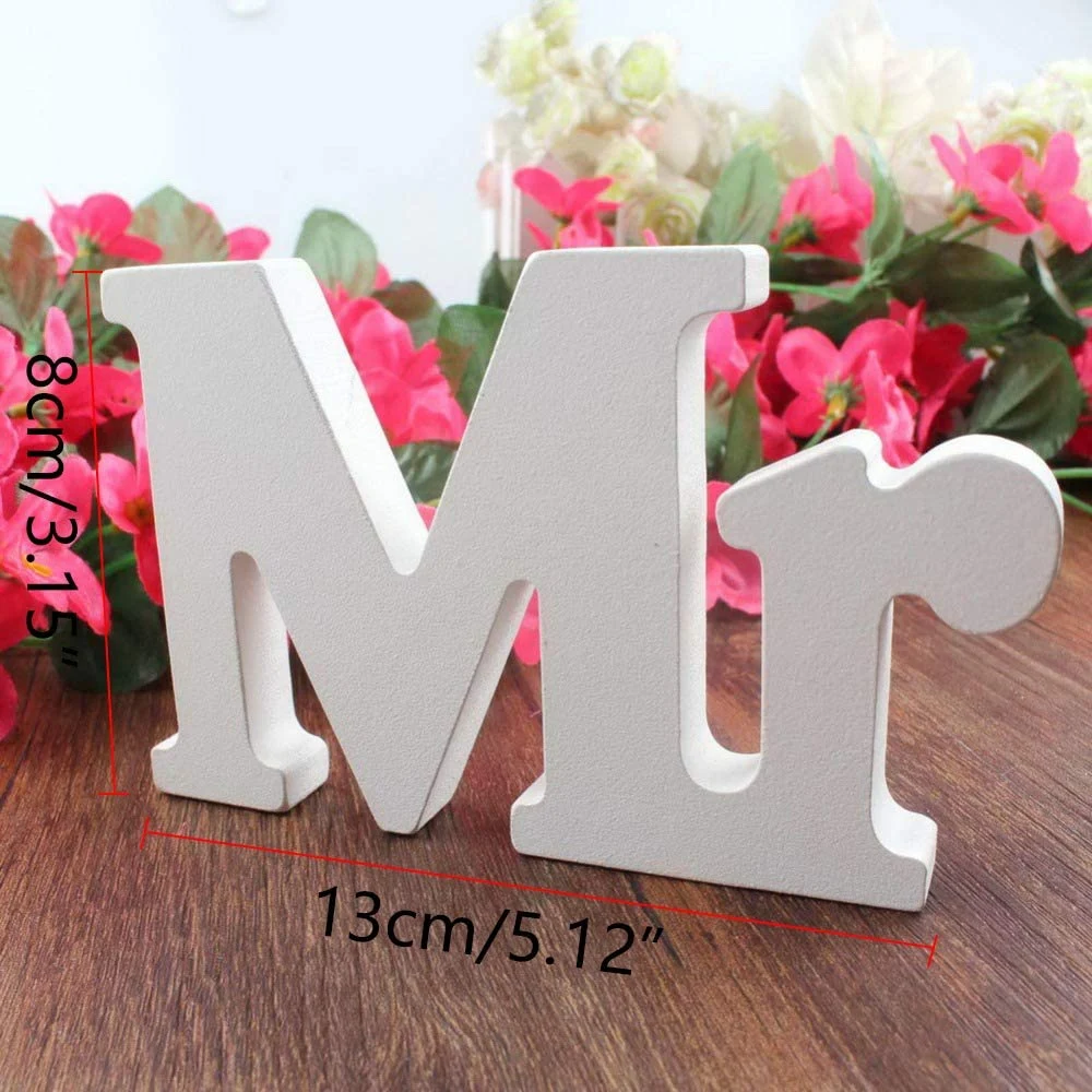 Sign Letters 3D White Wooden Letters Decoration Wooden Letters Decoration Photo Props