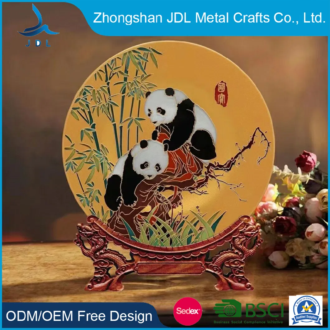 China Hot Sale Decorative Gold Metal 3D Embossed USA National Souvenir Plates Customize Plaque Home Decoration