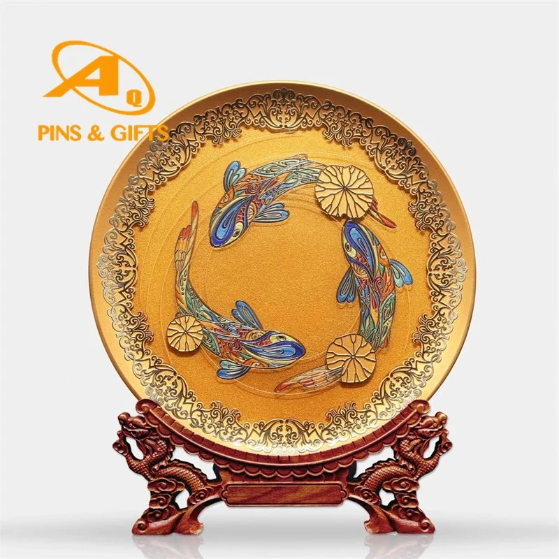 Wholesale OEM Hand Parinting Polyresin Souvenir Home Decoration Multiplate Plate Souvenir Wood Wooden Plaque