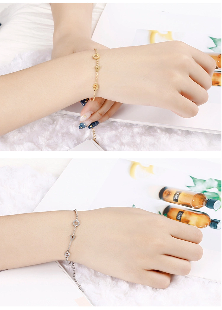 Fashion Jewelry Love Letters Stainless Steel Bracelet for Woman