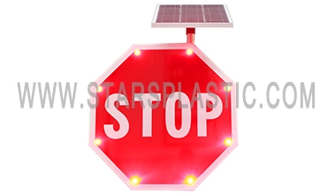 Traffic Safety Signs in India Arabic LED Flashing Police Stop Sign on School Bus Solar Stop Go Sign Board