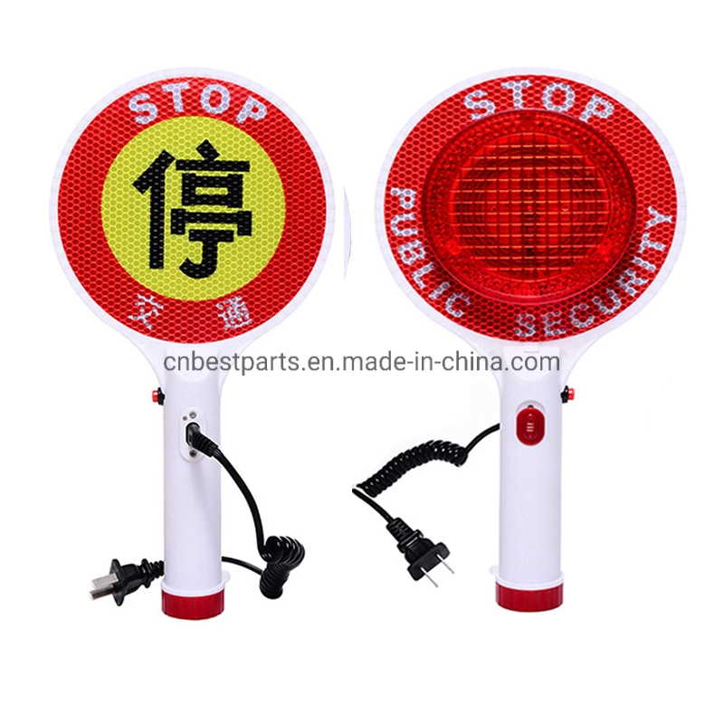 Roadway Displays Construction Traffic Control Flashing LED Hand Held Stop Sign