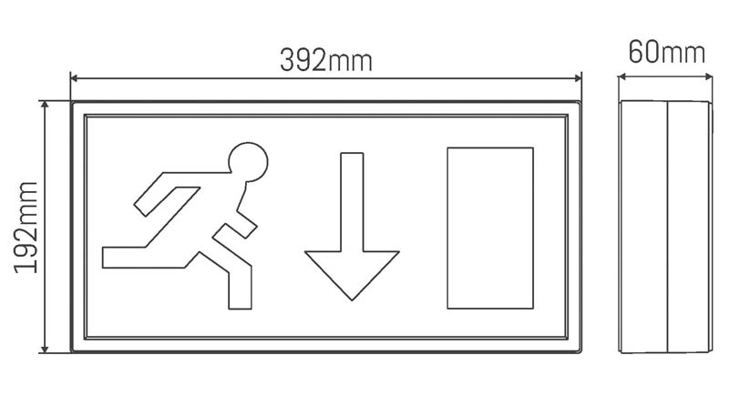 Emergency Exit Sign PVC Sticker with Metal Box