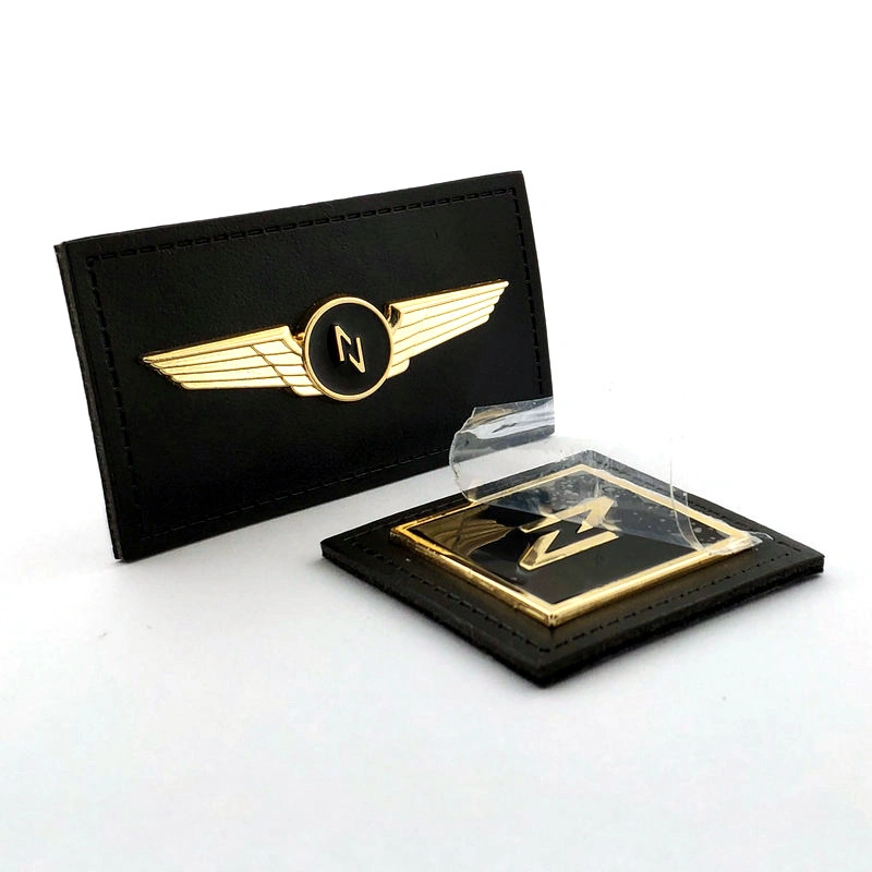 High-Grade Luggage Metal Leather Label PU Material Can Be Custom Letter Logo