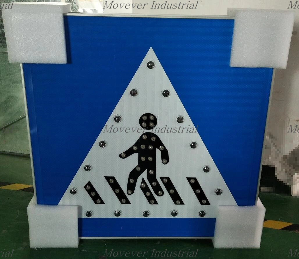 Aluminum Alloy Solar Powered Construction Sign Traffic Safety Temporary Directions Sign