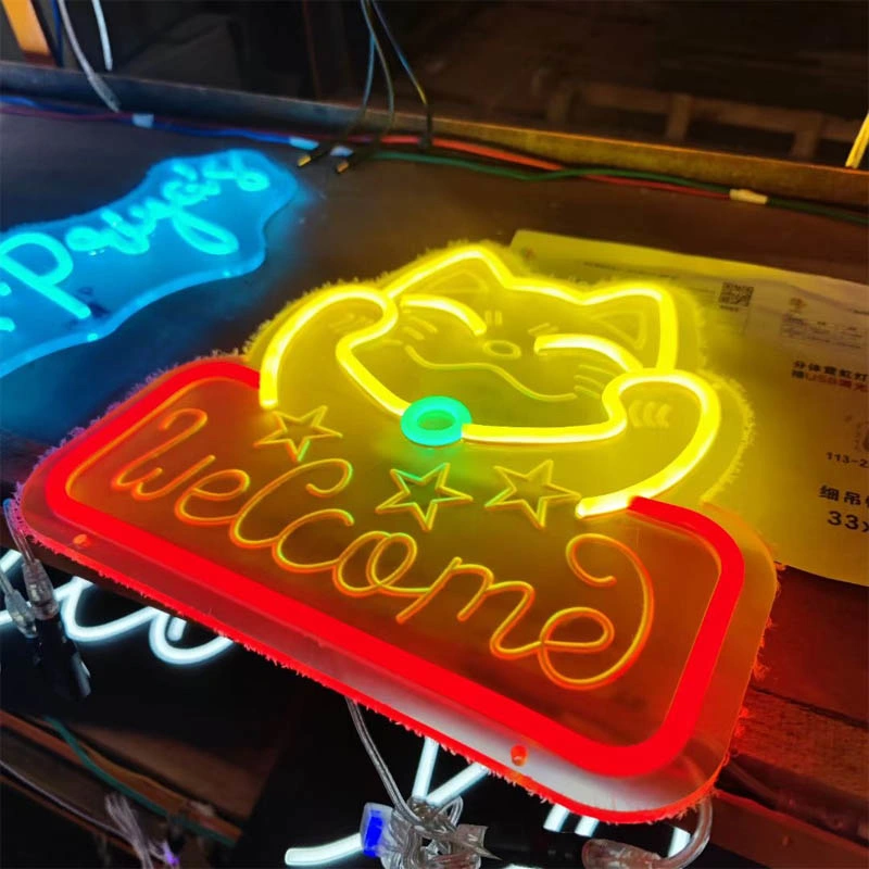 Drop Shipping No MOQ Waterproof Happy Birthday Customized Acrylic LED Letter Light Neon Sign Custom for Christmas Decoration