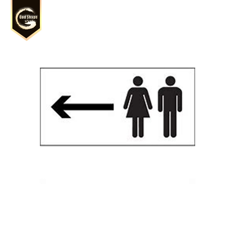 Toilet Sign with Left Arrow Wayfinding Sign Metal Plaque -0419L